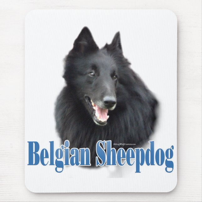 Belgian Sheepdog Name Mouse Pad (Front)