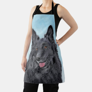 Belgian Sheepdog Painting - Cute Original Dog Art Apron