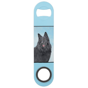 Belgian Sheepdog Painting - Cute Original Dog Art Bar Key