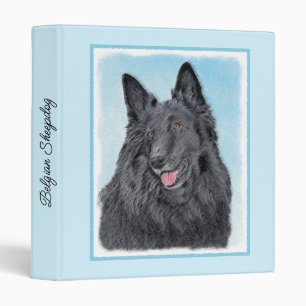Belgian Sheepdog Painting - Cute Original Dog Art Binder