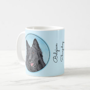 Belgian Sheepdog Painting - Cute Original Dog Art Coffee Mug