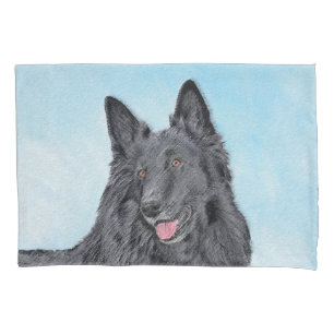 Belgian Sheepdog Painting - Cute Original Dog Art Pillowcase