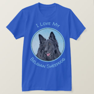 Belgian Sheepdog Painting - Cute Original Dog Art T-Shirt