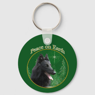 Belgian Sheepdog Peace Keychain