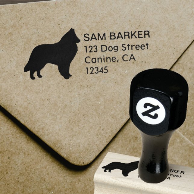 Belgian Sheepdog Silhouette Return Address Rubber Stamp (Creator Uploaded)