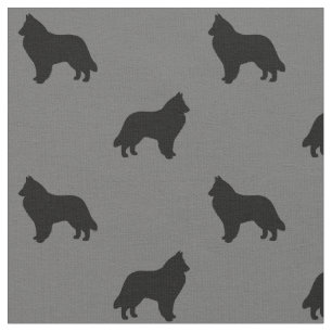 Belgian Sheepdog Silhouettes Pattern Fabric