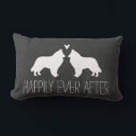 Belgian Sheepdog Silhouettes with Heart and Text Lumbar Pillow<br><div class="desc">Belgian Sheepdog Silhouettes with Heart and Personalized Text</div>
