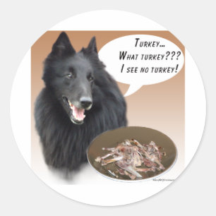 Belgian Sheepdog Turkey Classic Round Sticker