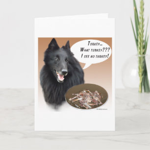 Belgian Sheepdog Turkey Holiday Card