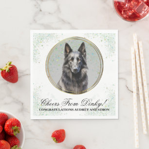 Belgian Sheepdog Wedding Napkins With Dogs Photo
