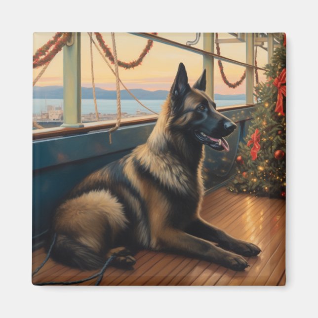Belgian Shepherd Christmas Cruise: Pawsome Holiday Magnet
