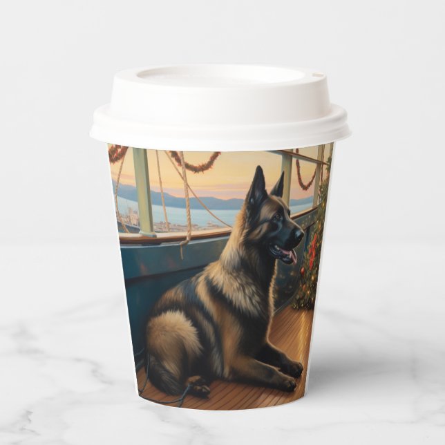 Belgian Shepherd Christmas Cruise: Pawsome Holiday Paper Cups (Front)