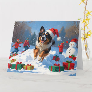 Belgian Shepherd  Christmas Festive Snow Scene Card