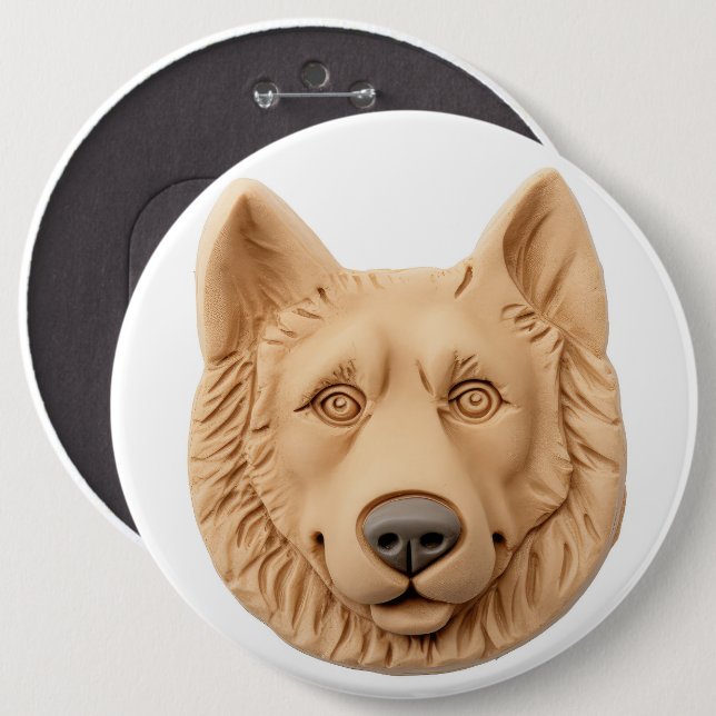 Belgian Shepherd Dog 3D Inspired 6 Inch Round Button (Front & Back)