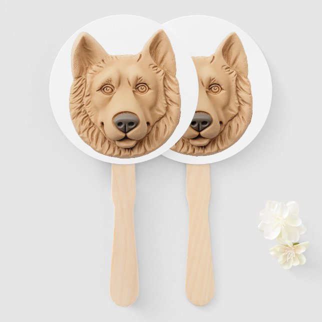 Belgian Shepherd Dog 3D Inspired Hand Fan (Front and Back)