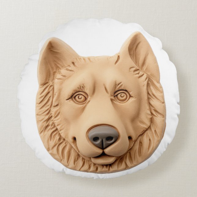 Belgian Shepherd Dog 3D Inspired Round Pillow (Front)