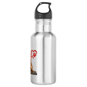 Belgian Shepherd Dog Heartbeat Paw Heart 532 Ml Water Bottle