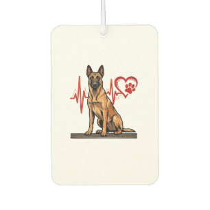Belgian Shepherd Dog Heartbeat Paw Heart Air Freshener