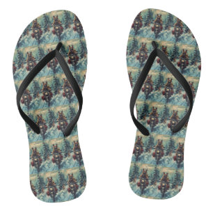 Belgian Shepherd Dog Riding Motorcycle Christmas Flip Flops