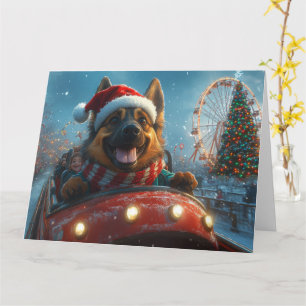 Belgian Shepherd Dog Roller Coaster Christmas Card