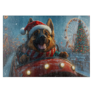 Belgian Shepherd Dog Roller Coaster Christmas Cutting Board