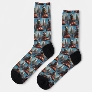 Belgian Shepherd Dog Roller Coaster Christmas Socks