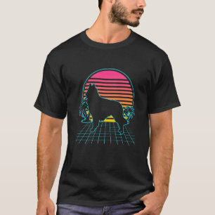 Belgian Shepherd Dog Vintage 80s Vaporwave Aesthet T-Shirt