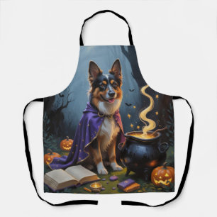 Belgian Shepherd Dog Whimsical Halloween Painting Apron