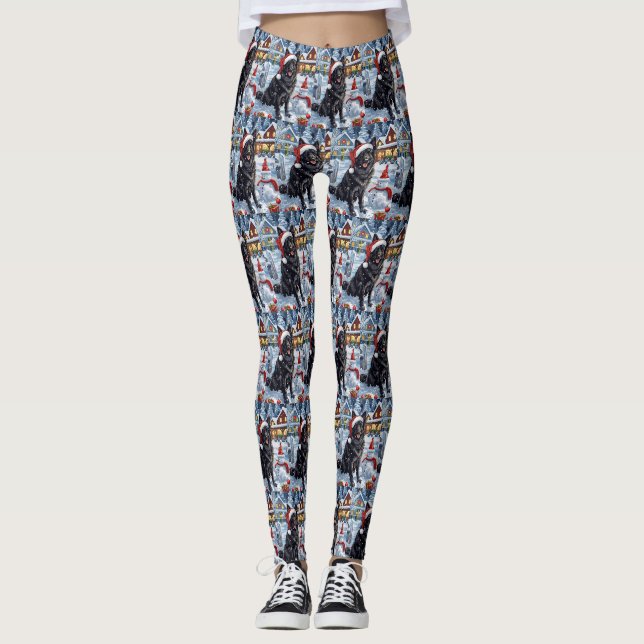 Belgian Shepherd Dog Winter Wonderland Christmas  Leggings (Front)