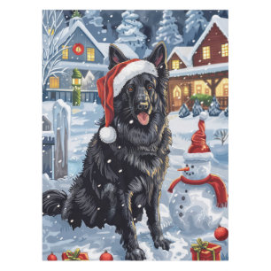 Belgian Shepherd Dog Winter Wonderland Christmas  Tablecloth