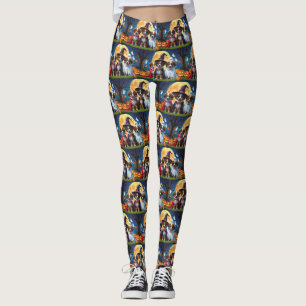 Belgian Shepherd Dogs Pumpkin Halloween Funny Leggings