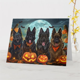 Belgian Shepherd Halloween Spooky Card