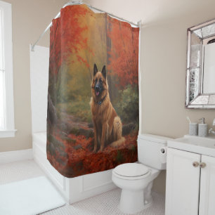Belgian Shepherd in Autumn Leaves Fall Inspire 