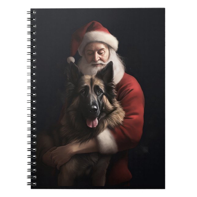 Belgian Shepherd Santa Claus Festive Christmas Notebook (Front)