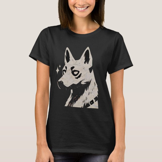Belgian Shepherd Silhouette Pet Belgian Malinois D T-Shirt (Front)