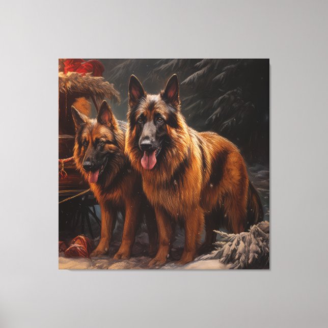 Belgian Shepherd Snowy Sleigh Christmas Decor (Front)
