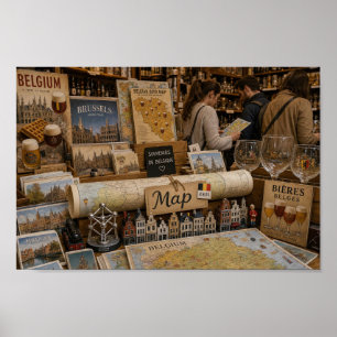 Belgian Souvenir Market Keepsake Poster
