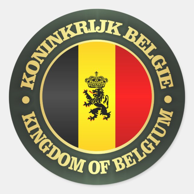 Belgian State Ensign Classic Round Sticker (Front)