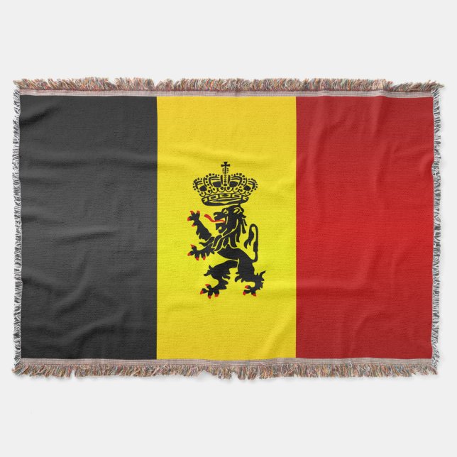 Belgian State Ensign Throw Blanket (Front)