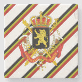 Belgian stripes flag stone coaster (Front)