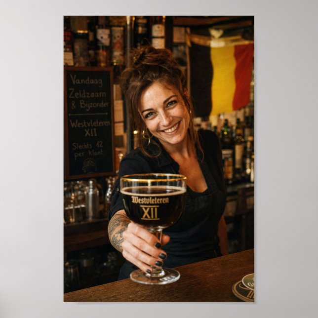 Belgian Tavern Toast with Dark Ale Poster (Front)