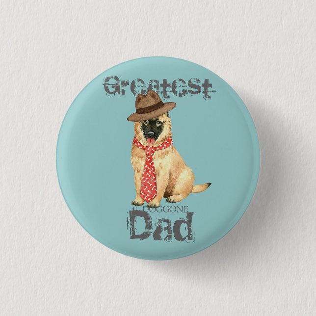 Belgian Tervuren Dad 1 Inch Round Button (Front)