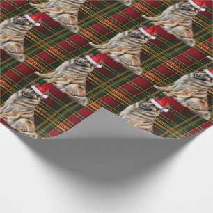 Belgian Tervuren Dog and Holiday Plaid Christmas Wrapping Paper