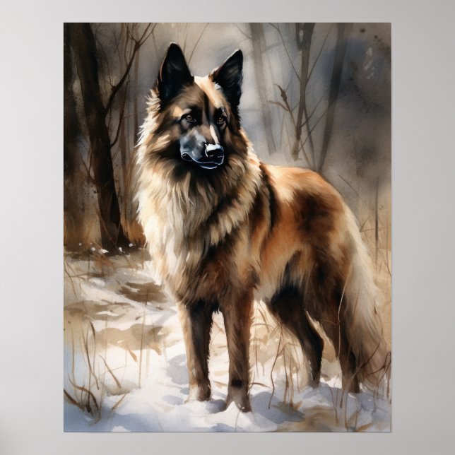 Belgian Tervuren Dog Art Print Poster (Front)