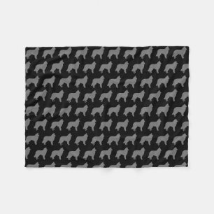 Belgian Tervuren Dog Breed Silhouettes Pattern Fleece Blanket