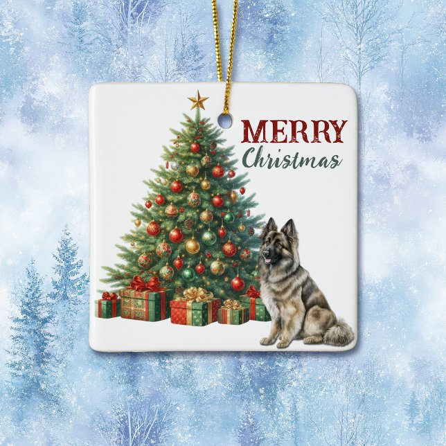 Belgian Tervuren Dog Christmas Tree Ceramic Ornament (Creator Uploaded)
