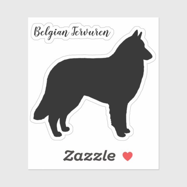 Belgian Tervuren Dog Silhouette Vinyl Sticker (Sheet)