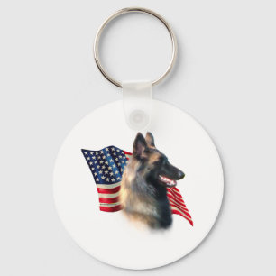 Belgian Tervuren Flag Keychain