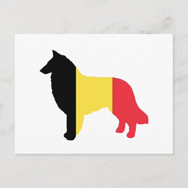 belgian tervuren flag silhouette postcard (Front)