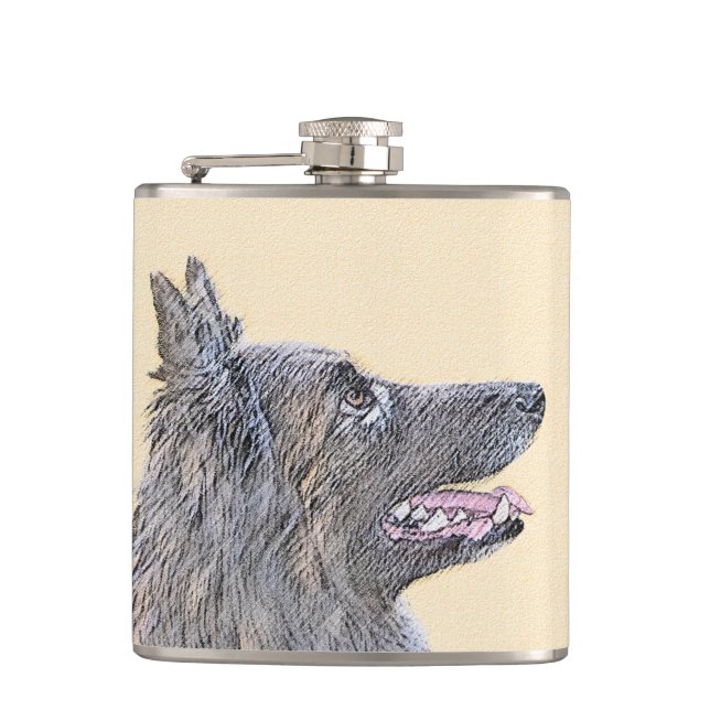 Belgian Tervuren Hip Flask (Front)